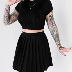 Foxblood Pleated Gogo Skirt